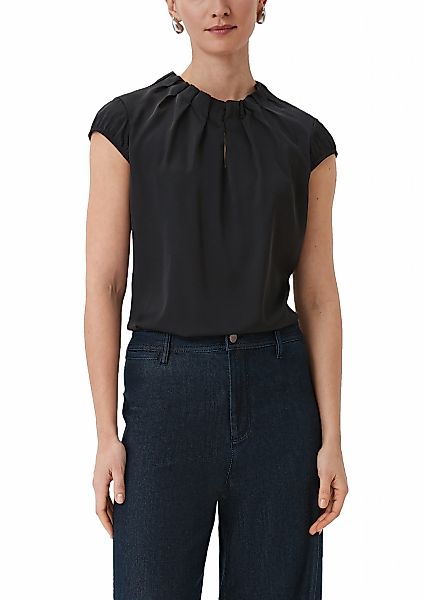 Comma Satinbluse, mit Raffung am Hals günstig online kaufen