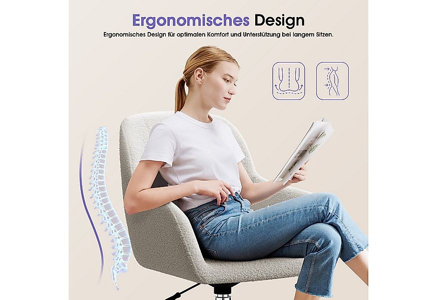 Adormii Bürostuhl Schminkstuhl,Homeoffice Stuhl mit Armlehnen,Drehstuhl mit günstig online kaufen