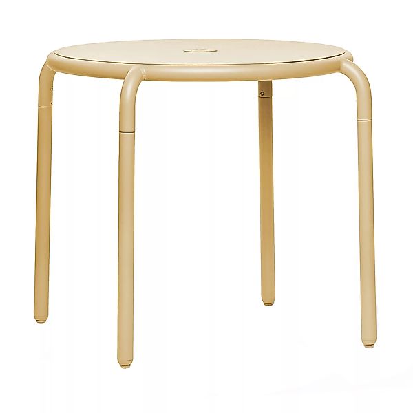 Runder Tisch Toní Bistreau metall beige / Ø 80 cm - Loch für Sonnenschirm + günstig online kaufen