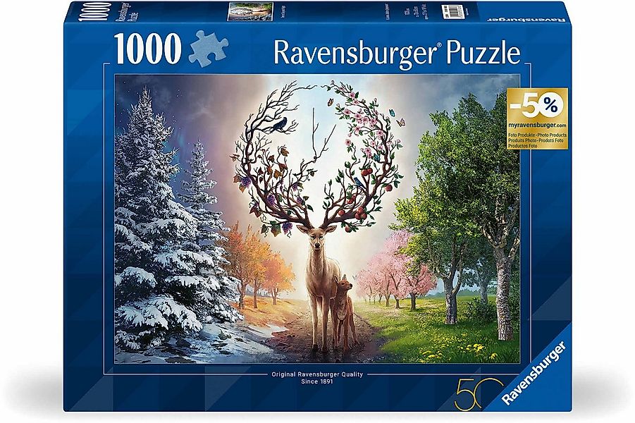 Ravensburger Puzzle 1000 Teile Puzzle Der magische Hirsch die vier Jahresze günstig online kaufen