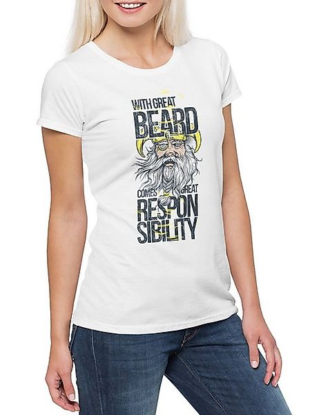 Urban Backwoods Print-Shirt With Great Beard Damen T-Shirt Bart Vollbart Od günstig online kaufen