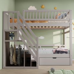 Flieks Etagenbett, Massivholz Kinderbett 90x200cm mit günstig online kaufen