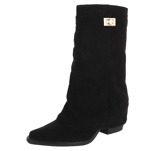 Ital-Design Eleganter perforierter Boot mit Riegelverschluss für Damen West günstig online kaufen