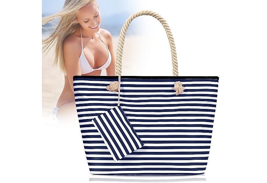 TAN.TOMI Strandtasche Grosse Strandtasche Shopper Mit Reissverschluss Wasse günstig online kaufen