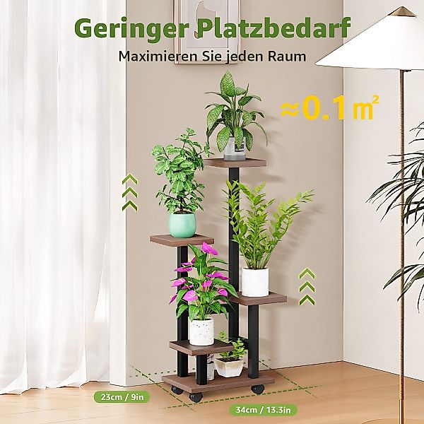 Simloveve Blumenständer Pflanzenständer Metall mit Rädern günstig online kaufen