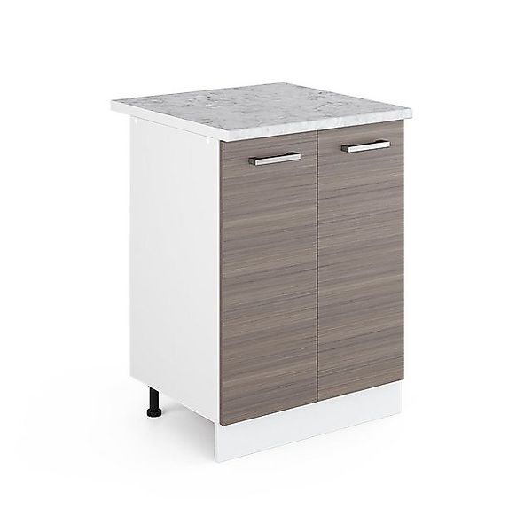 Vicco Küchenunterschrank R-Line Küchenkommode Grau/Weiß 60 cm AP Marmor günstig online kaufen
