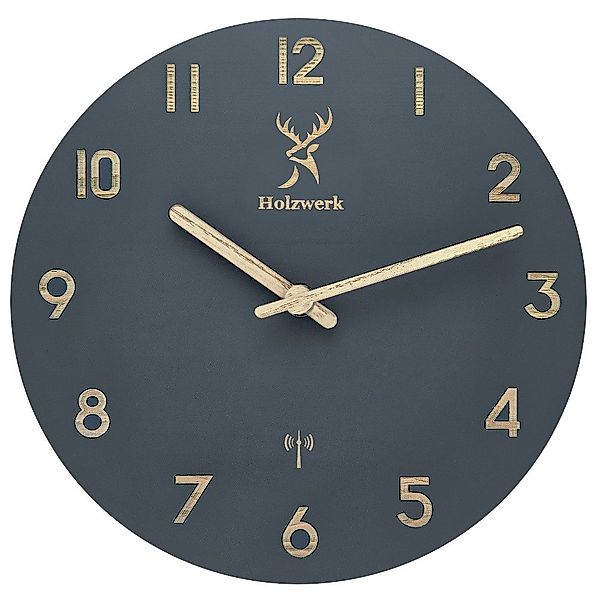 Holzwerk Funkwanduhr moderne Designer Loft Funk günstig online kaufen
