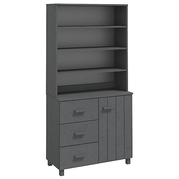 vidaXL Highboard HAMAR Massivholz Kiefer Dunkelgrau 3100924 günstig online kaufen