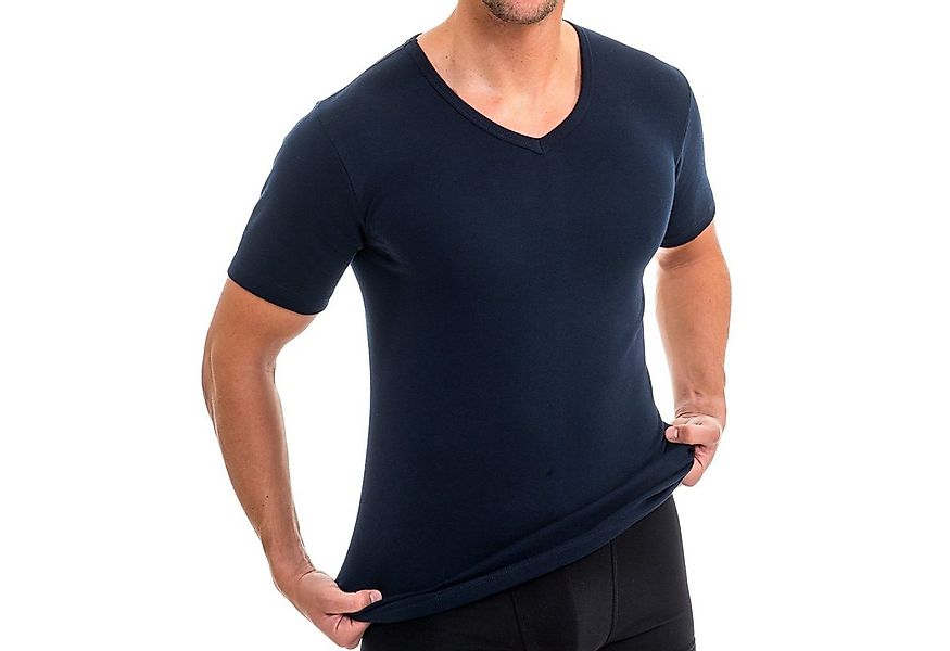 HERMKO Unterziehshirt 4880 3er Pack Herren kurzarm Business Shirt V-Neck 10 günstig online kaufen