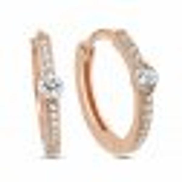 Creolen Creolen Solitär 925/- Sterling Silber rosévergoldet günstig online kaufen