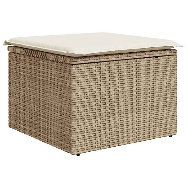 vidaXL Hocker Gartenhocker mit Kissen Beige günstig online kaufen