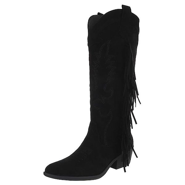 Ital-Design Elegante Damenstiefel mit Fransen für günstig online kaufen