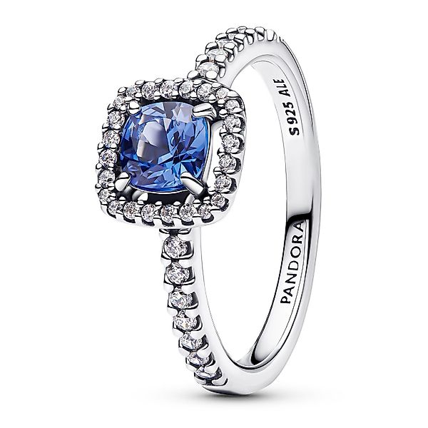 Pandora Silberring Silber Funkelndes Quadrat Blau günstig online kaufen