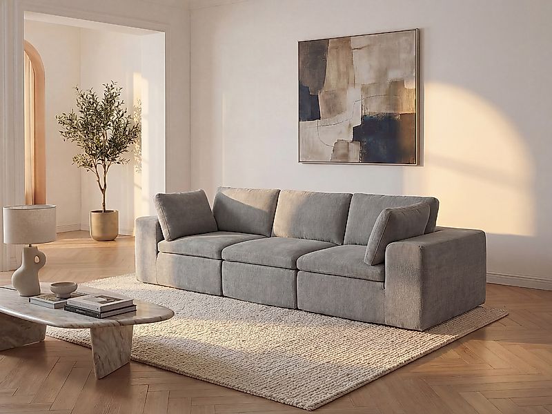 3-Sitzer Sofa modulbar - Stoff Grau - CORTOLINE günstig online kaufen