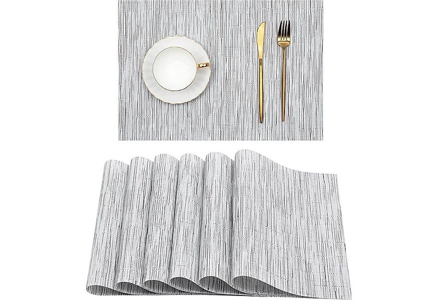 STILVORA Platzset 6er Essmatte Tischsets gewebtes Platzset, Rutschfest & Sc günstig online kaufen
