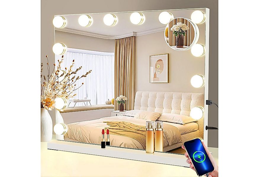 Nettlife Schminkspiegel mit Beleuchtung Dimmbare 50x40cm Hollywood 15 LED S günstig online kaufen