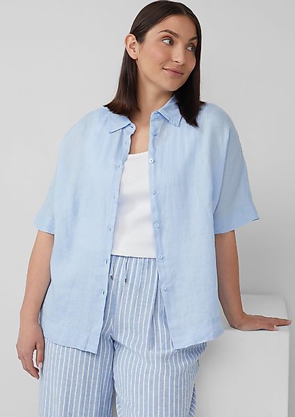 s.Oliver Kurzarmshirt Verkürzte Bluse aus Leinen günstig online kaufen