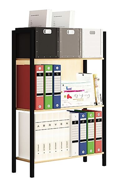 VCM Aktenregal "Holz Metall Stand Regal Büro Bücher Flakos 3fach" günstig online kaufen