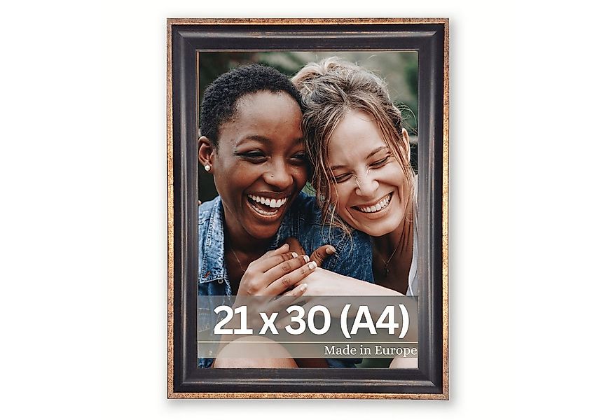 Victor (Zenith) Bilderrahmen Pablo, Bilderrahmen Schwarz Gold 21x30 cm A4, günstig online kaufen
