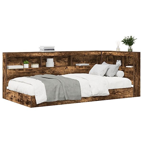 vidaXL Bett Bücherregalbett Geräucherte Eiche 75x190 günstig online kaufen