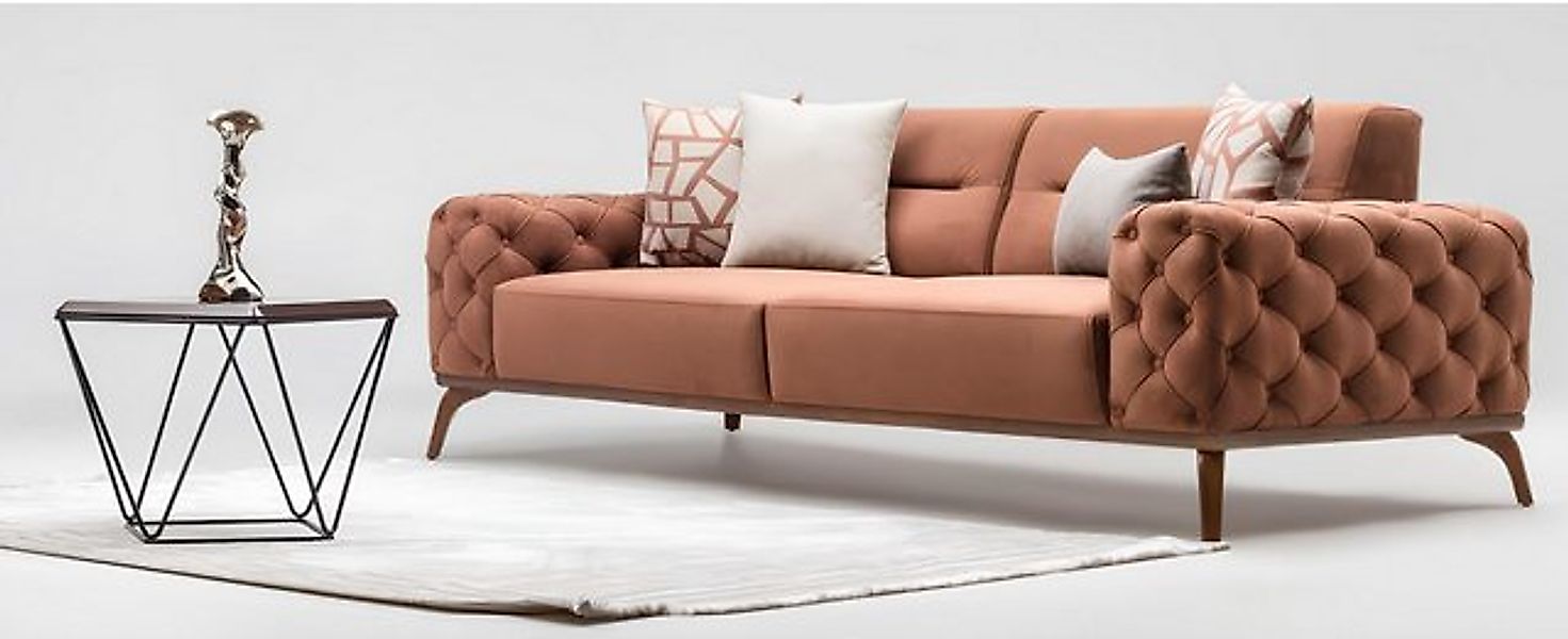 Xlmoebel Sofa Modernes, oranges Stoffsofa mit drei Sitzplätzen, 1 Teile, He günstig online kaufen