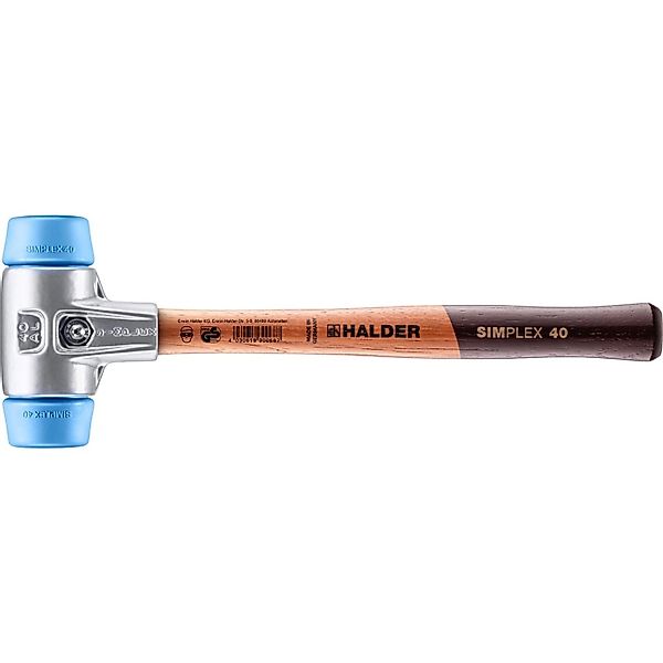 Halder Simplex Schonhammer Ø 40 mm TPE-soft Blau mit Aluminiumgehäuse günstig online kaufen