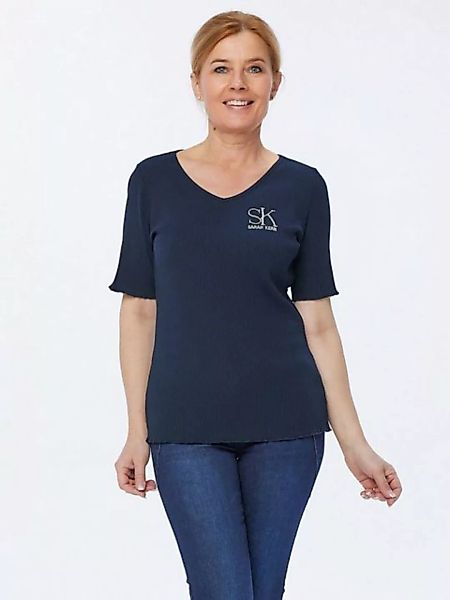 Sarah Kern T-Shirt Rippshirt figurbetont mit SK-Logo günstig online kaufen