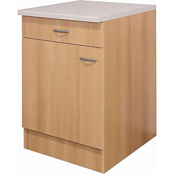 Flex-Well Classic Küchen-Unterschrank Nano 60 cm Buche Nachbildung günstig online kaufen