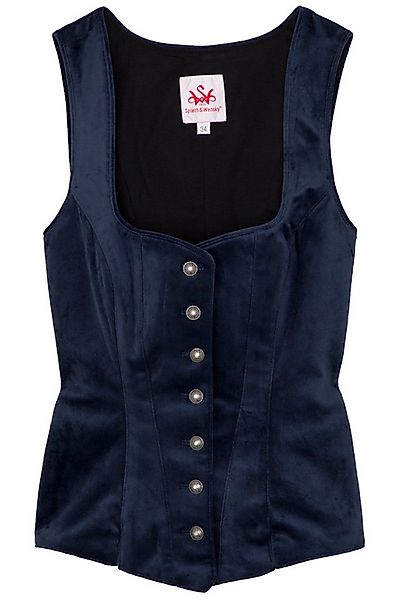 Spieth & Wensky Trachtenbluse Samtmieder - FLISS - dunkelblau günstig online kaufen