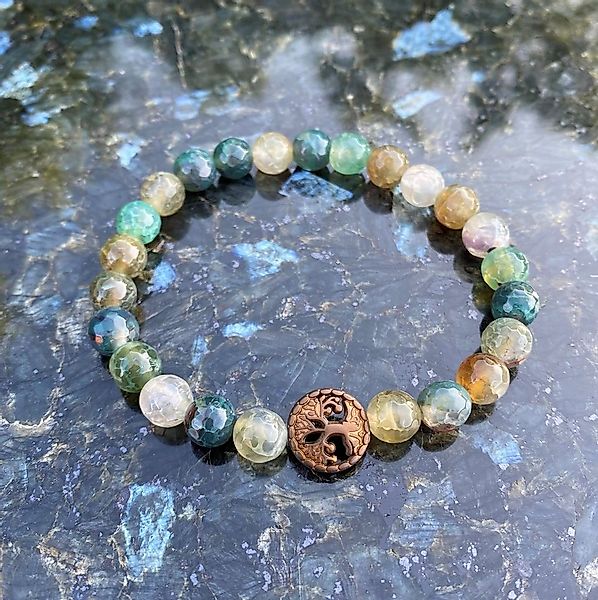 NAHLE Perlenarmband Lebensbaum Achat Naturstein Armband Baum des Lebens Arm günstig online kaufen