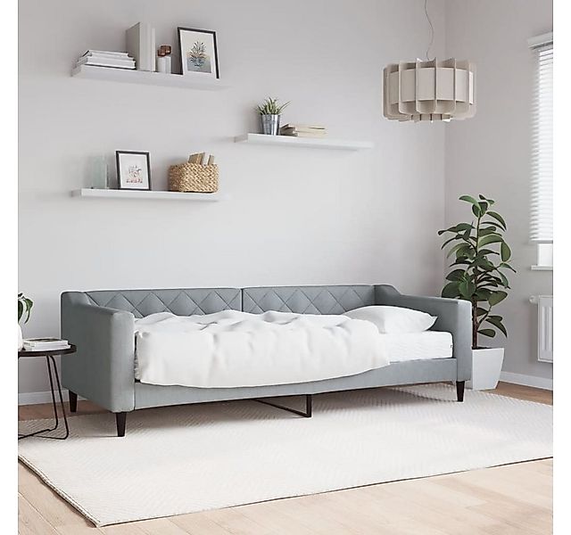 vidaXL Bett, Tagesbett mit Matratze Hellgrau 80x200 cm Stoff günstig online kaufen