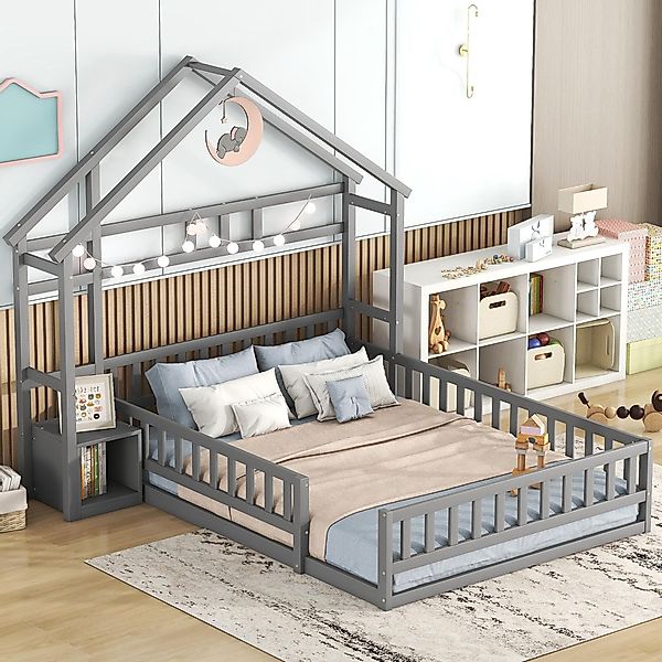 TavilaEcon Hausbett Kinderbett Doppelbett Holzbett Flachbett günstig online kaufen