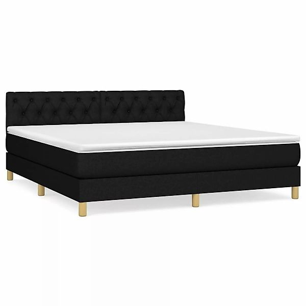 vidaXL Boxspringbett mit Matratze Schwarz 160x200 cm Stoff1397665 günstig online kaufen