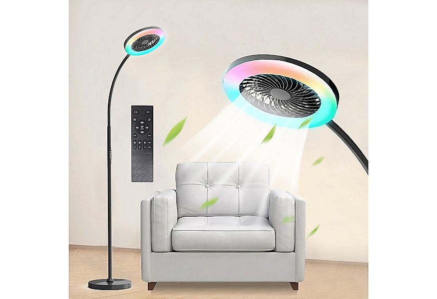 Jibenhome Standventilator 1500 lm Vertikaler LED Ventilator mit RGB-Beleuch günstig online kaufen