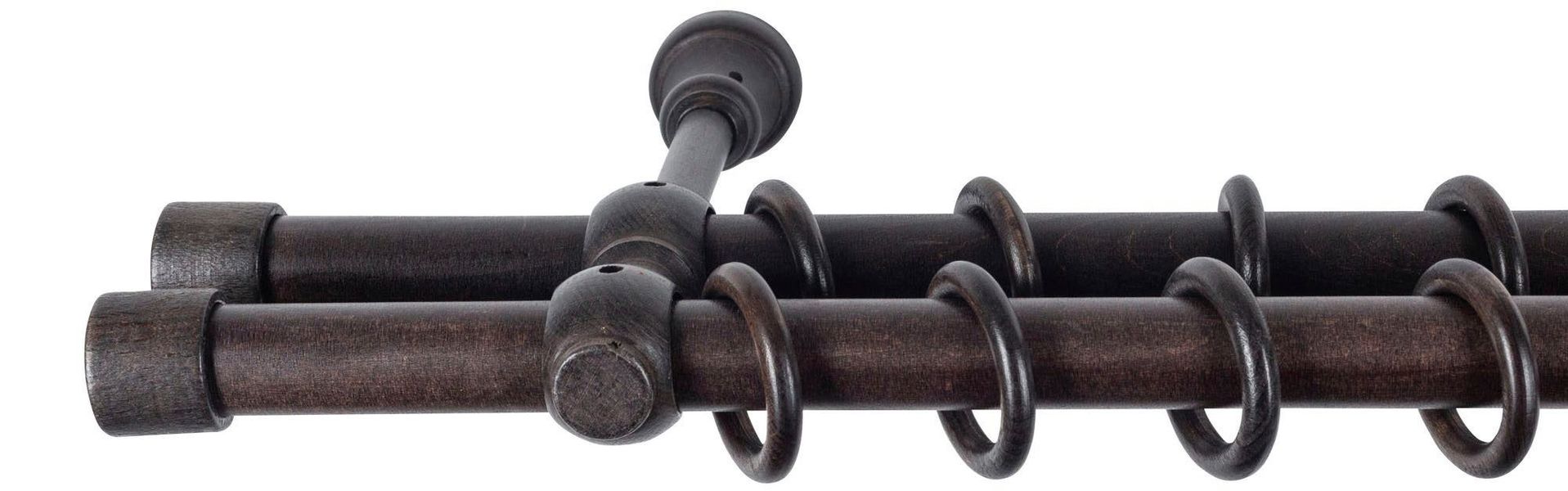 SN DECO GROUP Gardinenstange "Cafiro" 2 läufig-läufig Fixmaß 28 mm, Holz, v günstig online kaufen