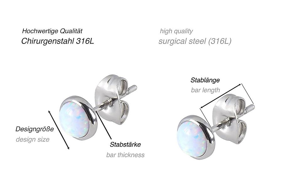 FILANGO Paar Ohrstecker Chirurgenstahl Ohrstecker SYNTHETISCHER günstig online kaufen