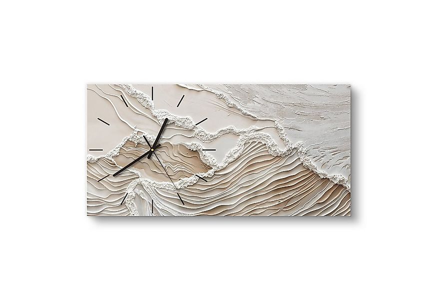 DEQORI Wanduhr 'Sandwellenzauber' (Glas Glasuhr modern Wand Uhr Design Küch günstig online kaufen