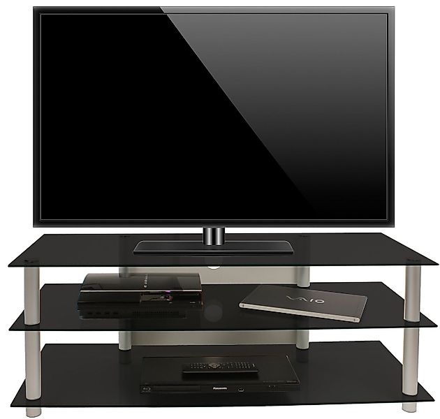 VCM TV-Board TV Möbel Sideboard Fernseh Rack Alu Glas Zumbo günstig online kaufen