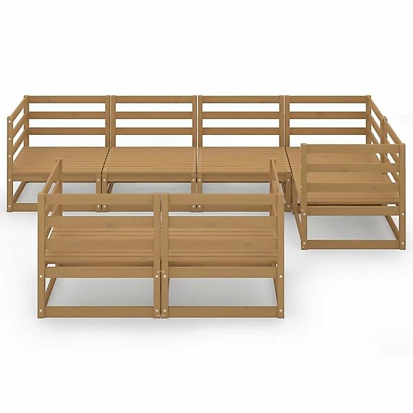 vidaXL 7-tlg Garten-Lounge-Set Honigbraun Massivholz Kiefer Modell 12 günstig online kaufen