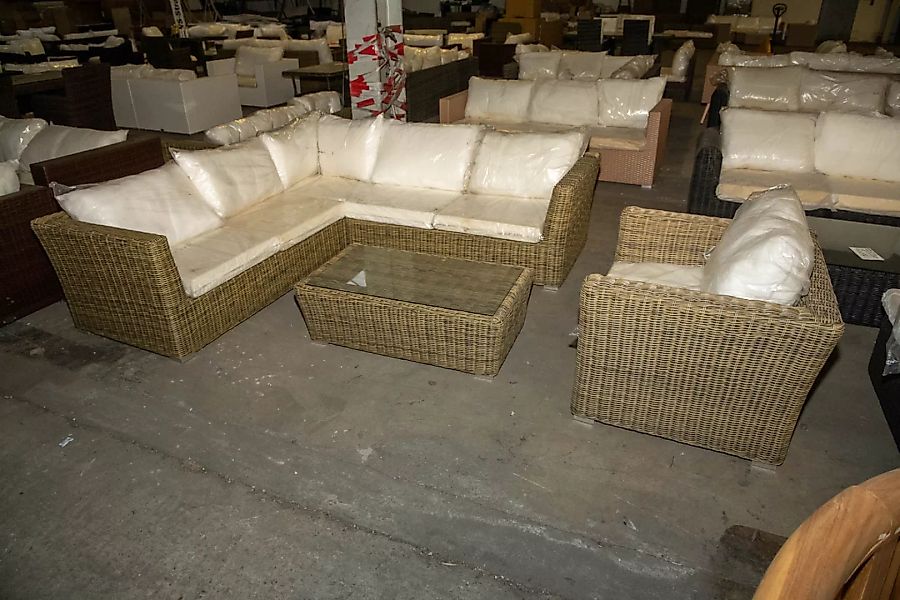 #HBM 3095: Gartengarnitur Terra mit Sessel & Tisch Mandal-sand günstig online kaufen