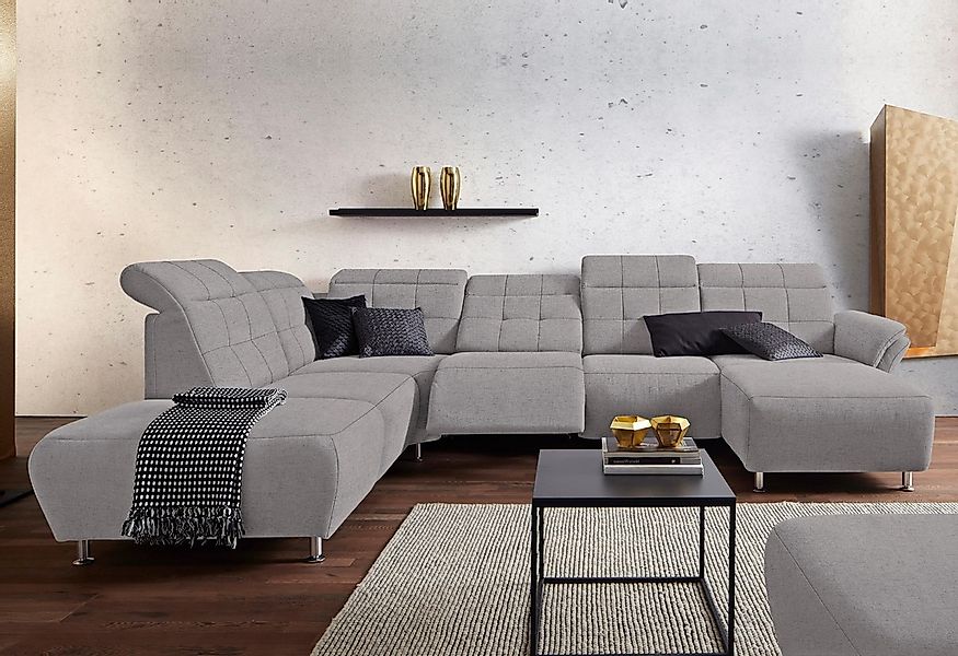 Home affaire Wohnlandschaft "Manhattan U-Form" 2 Sitze mit elektrischer Rel günstig online kaufen