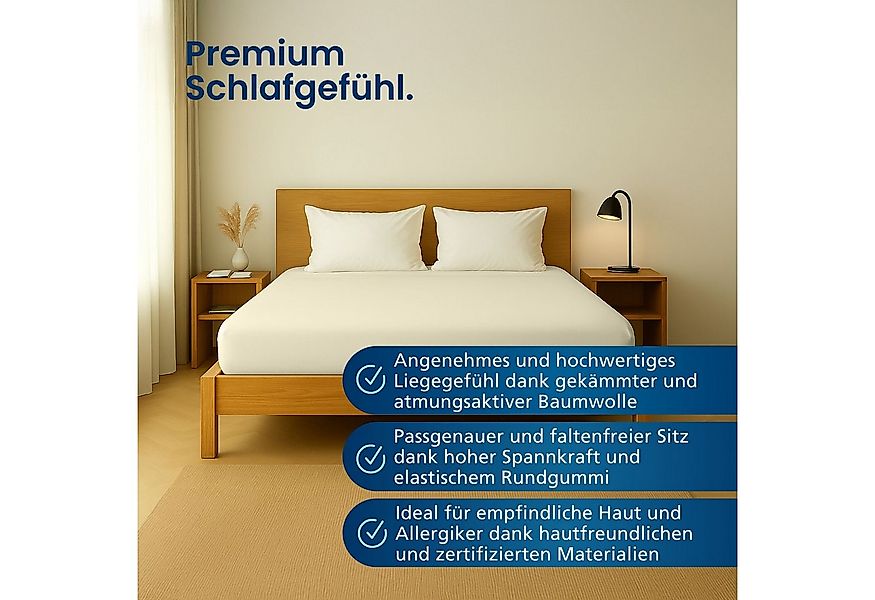 AM Qualitätsmatratzen Spannbettlaken Baumwolle in natur, Bettlaken für Boxs günstig online kaufen