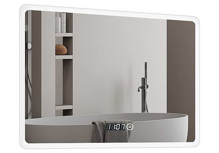 WDWRITTI Wandspiegel 80x60 Spiegel mit beleuchtung Kalt / Neutral / Warmwei günstig online kaufen