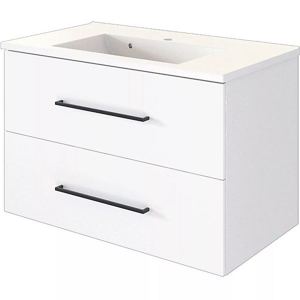 Held Möbel Waschtisch Rom 80 cm x 54 cm x 47 cm Weiß-Weiß günstig online kaufen
