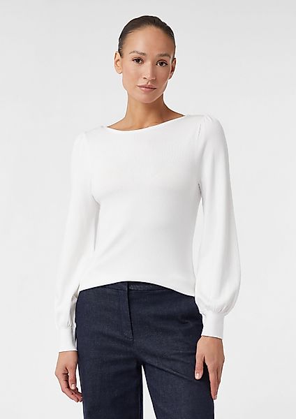 comma Langarmshirt Feinstrickpullover mit leichten Ballonärmeln günstig online kaufen