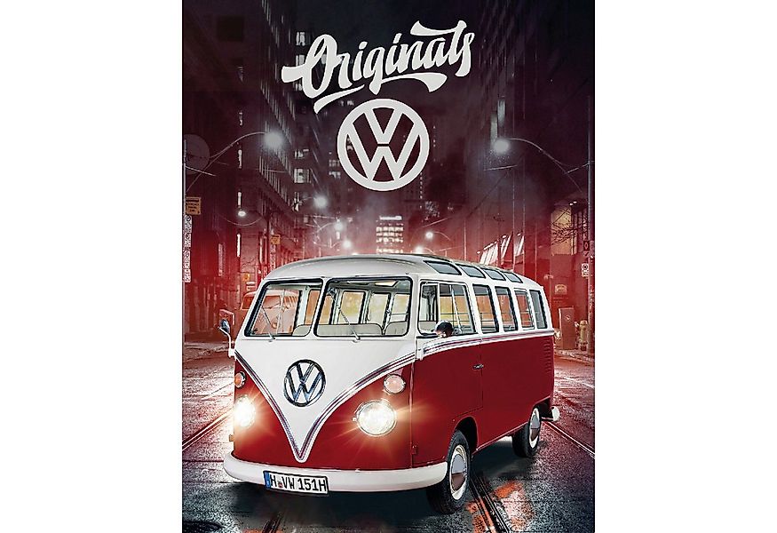 Wohndecke VW Volkswagen Bulli T1 Decke 087-B Rot 130x170 cm Kuscheldecke, B günstig online kaufen