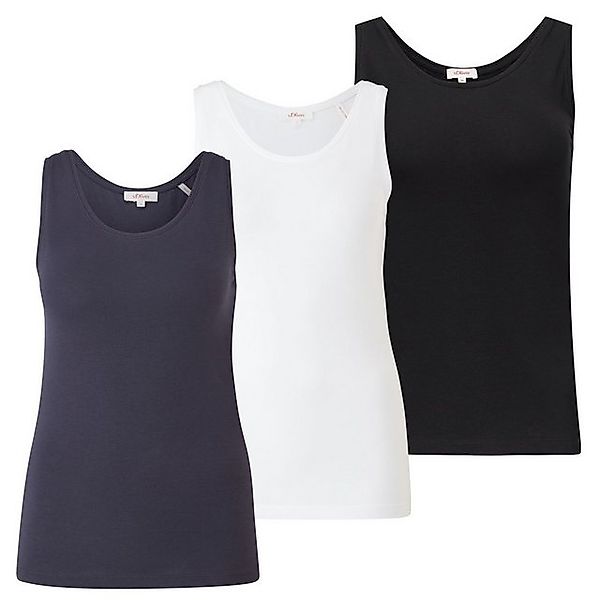 s.Oliver T-Shirt Basic-Top (3-tlg) runder Ausschnitt, breite Träger, Slim F günstig online kaufen