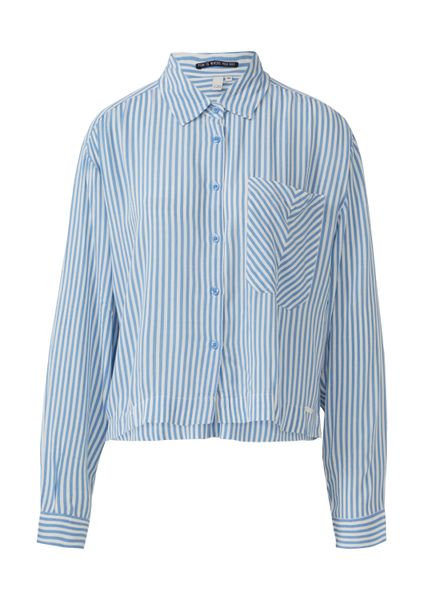 QS Langarmbluse Bluse Verkürzte Streifenbluse mit günstig online kaufen