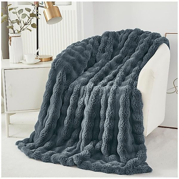 Wohndecke Sofadecke Welle Plüschdecke Zotteldecke Felldecke günstig online kaufen