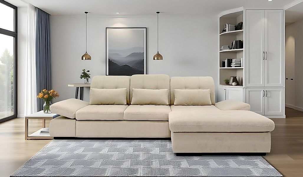 Hygger Möbelhaus Ecksofa Oregon L-Form, Sitztiefenverstellung, Arm- und Kop günstig online kaufen